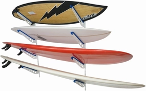 StoreYourBoard Adjustable Surfboard Storage Rack, 4 Board Wall Mount Display