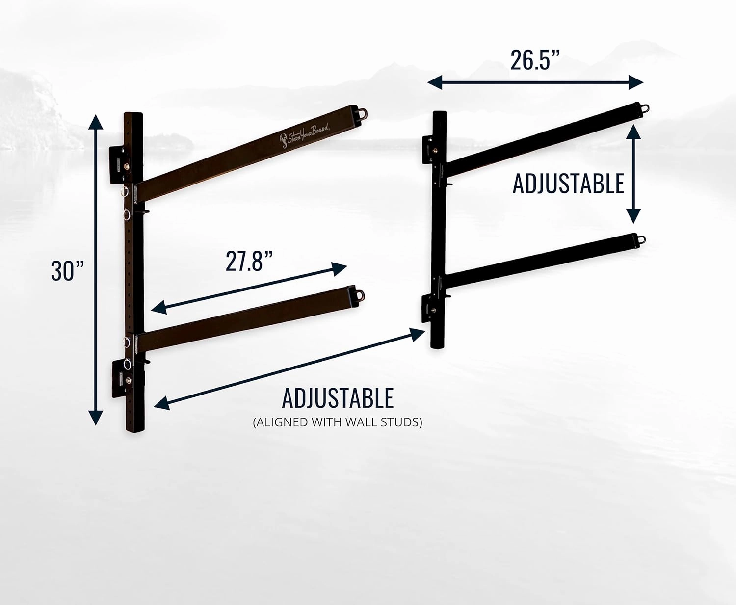 StoreYourBoard G-SUP Wall Mounted Standup Paddleboard Storage Rack, Adjustable Levels, Stand-up Paddle Board Holder