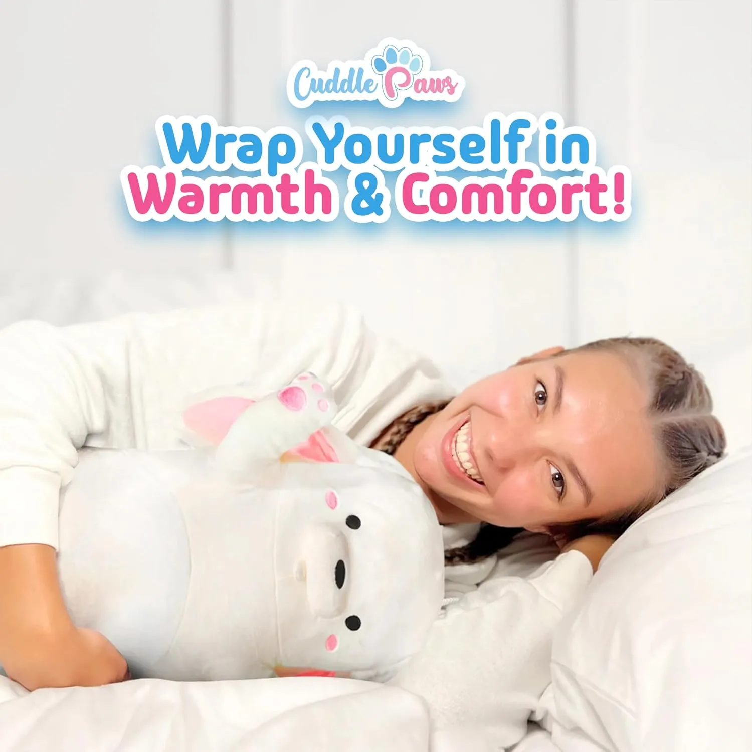 Stuffed Animal Big Bunny Body Pillow – Soft Plush Toy & Throw Pillow for Kids, Medium (35 Inches), Soft Plushies Stuff Gift for Boys and Girls