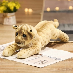 Stuffed Animal Lion 19" Lion Stuffed Animals Plush Pillow Realistic Stuffed Baby Lion Plush Toys Safari Animals Toys Jaguar Cute Plushies Birthday for Kids Boys Girls