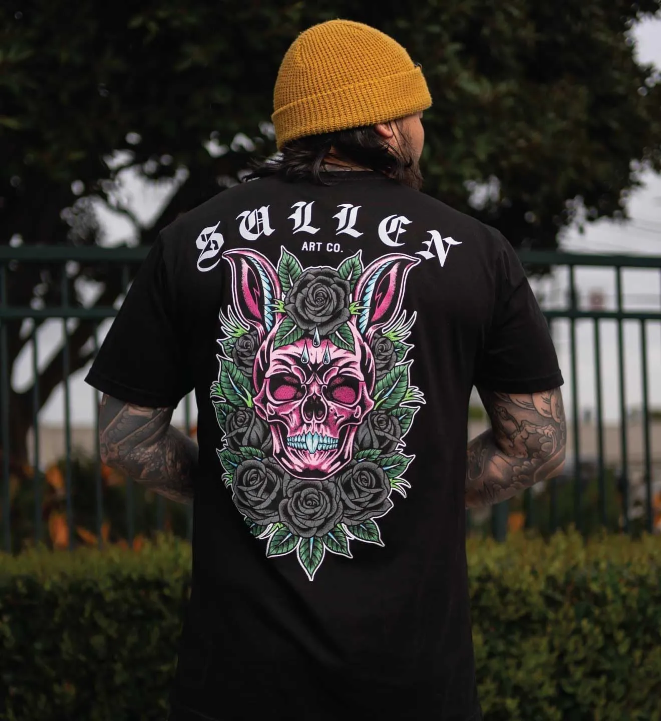 Sullen Men's Skull Bunny Easter Special 2025 Tattoo Lifestyle Graphic Premium Short Sleeve Tee