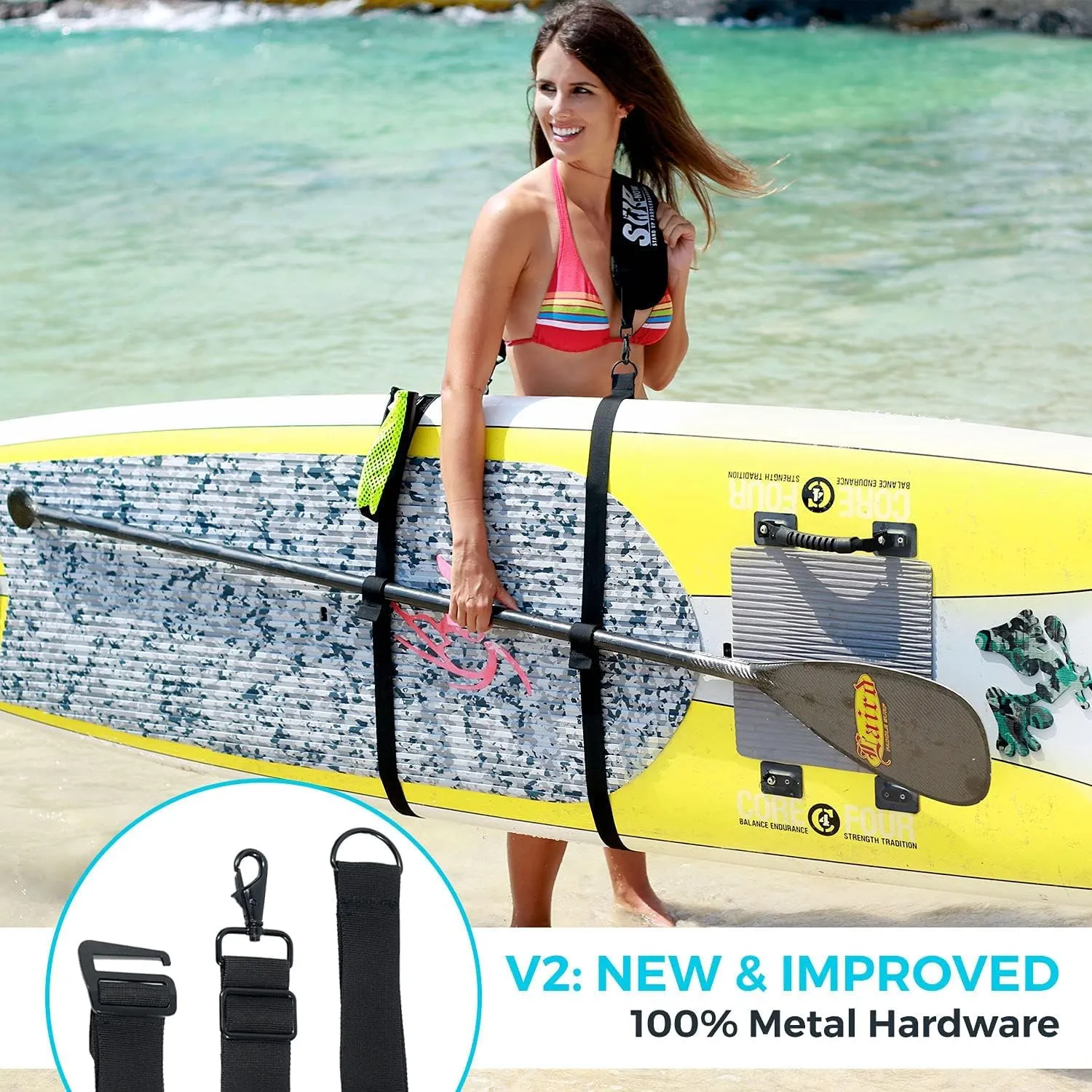 SUP-NOW Paddle Board Accessories Carrier SUP Carrying Strap to Carry Paddleboard Accessories for Women and Men