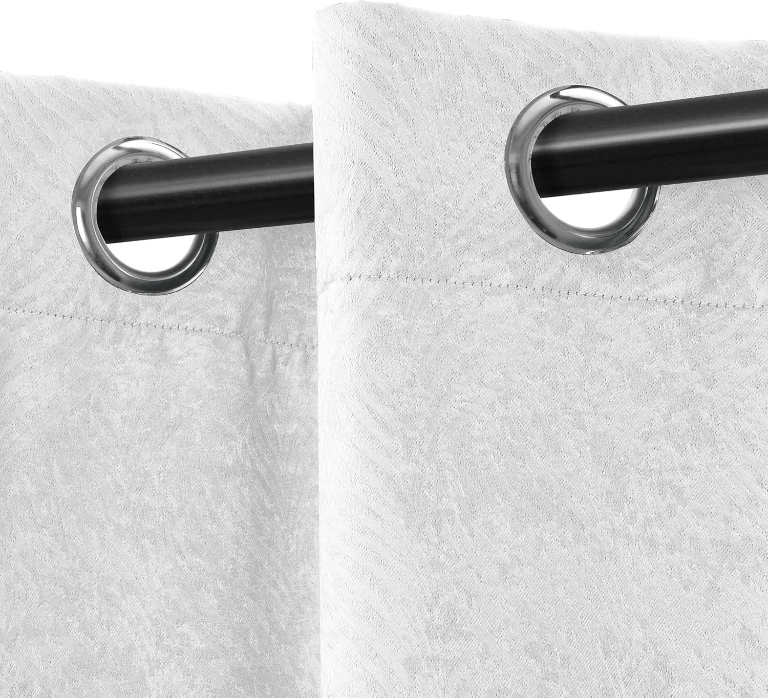 Superior Blackout Curtains, Window Accents, Sun Blocking, Living Room, Bedroom Darkening, Modern Geometric Waves, Grommet Header, Waverly Collection, Set of 2 Panels, 52" x 84", Snow White
