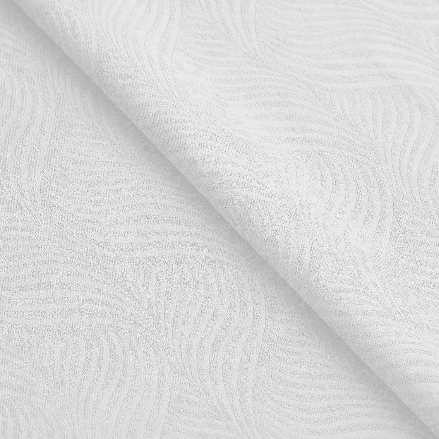 Superior Blackout Curtains, Window Accents, Sun Blocking, Living Room, Bedroom Darkening, Modern Geometric Waves, Grommet Header, Waverly Collection, Set of 2 Panels, 52" x 84", Snow White