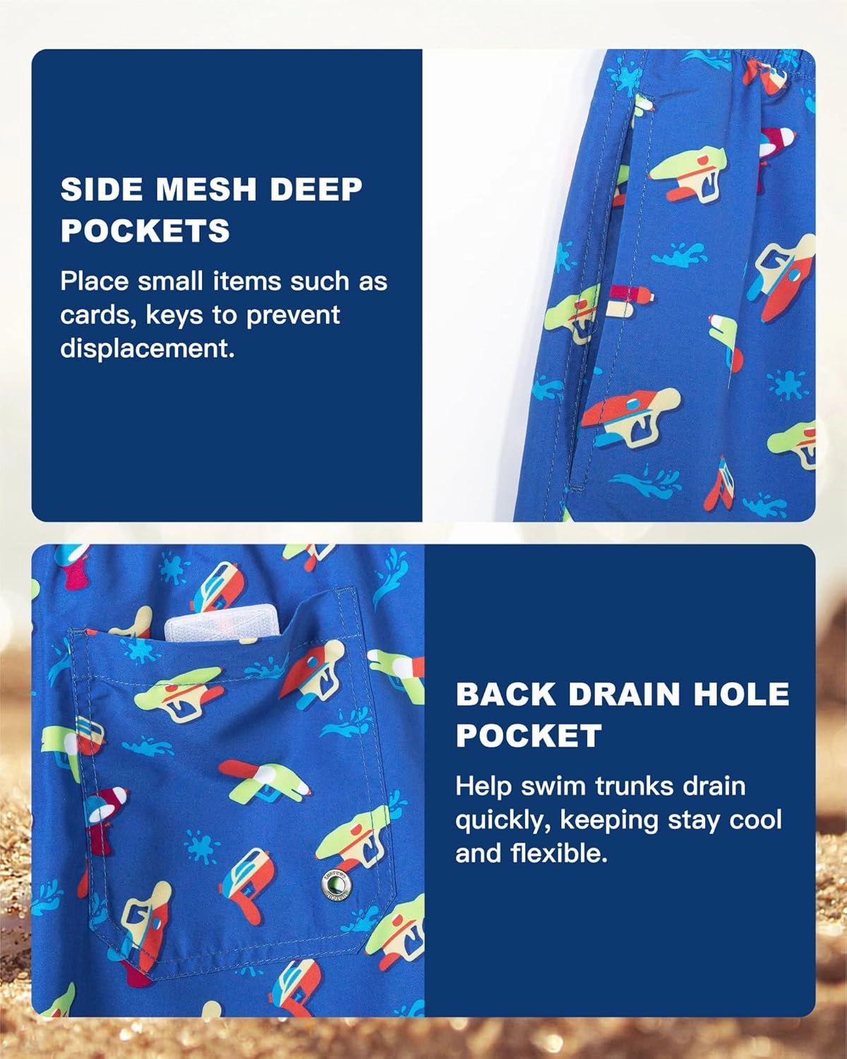 SURF CUZ Mens Swim Trunks 5 Inch Swim Shorts Quick Dry Bathing Suits for Men Beach Shorts Mesh Lining Swimming Trunks