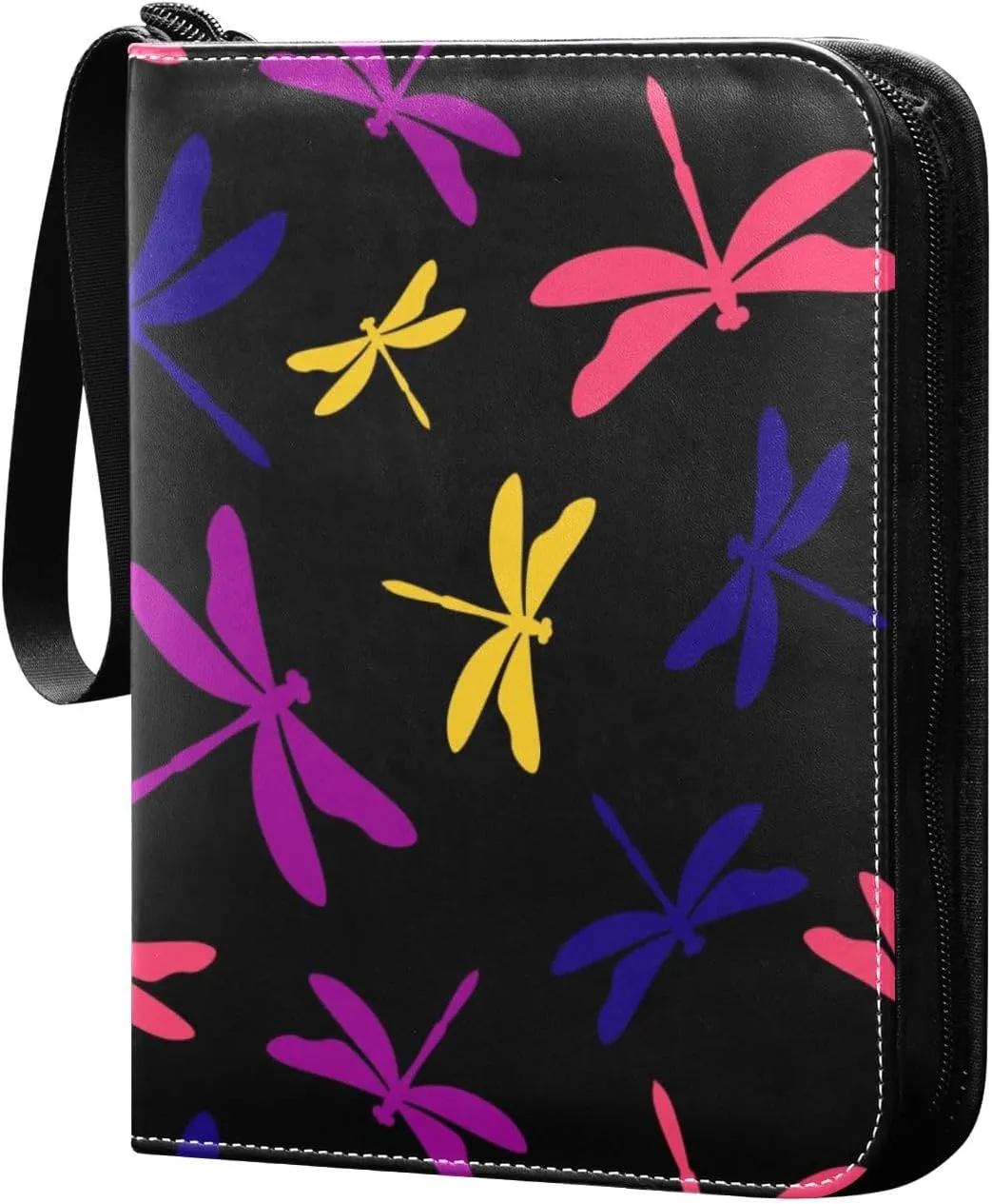 susiyo Colorful Dragonflies on Black Card Binder 400 Pockets Cute Trading Football Collectible Card Albums