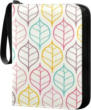 susiyo Retro Colorful Leaves Pattern Card Binder 400 Pockets Cute Trading Football Collectible Card Albums