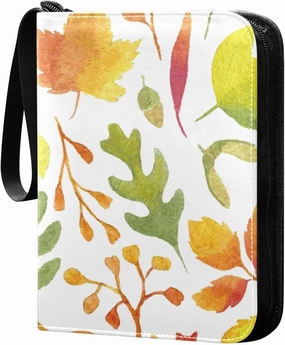 susiyo Colorful Autumn Leaves Card Binder 400 Pockets Cute Trading Football Collectible Card Albums