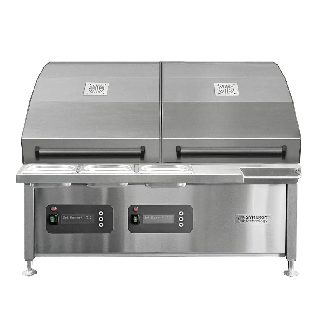 Synergy CharGo STCGO900 Chargrill Oven with 2 Lids, Slow Cook Shelves & Garnish Rail