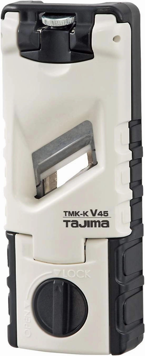 Tajima Drywall Edge Tool - 45 Degree Chamfer Sheetrock Tool with Adjustable Chamfer & 18mm Ceramic Blade - TMK-KV45-T