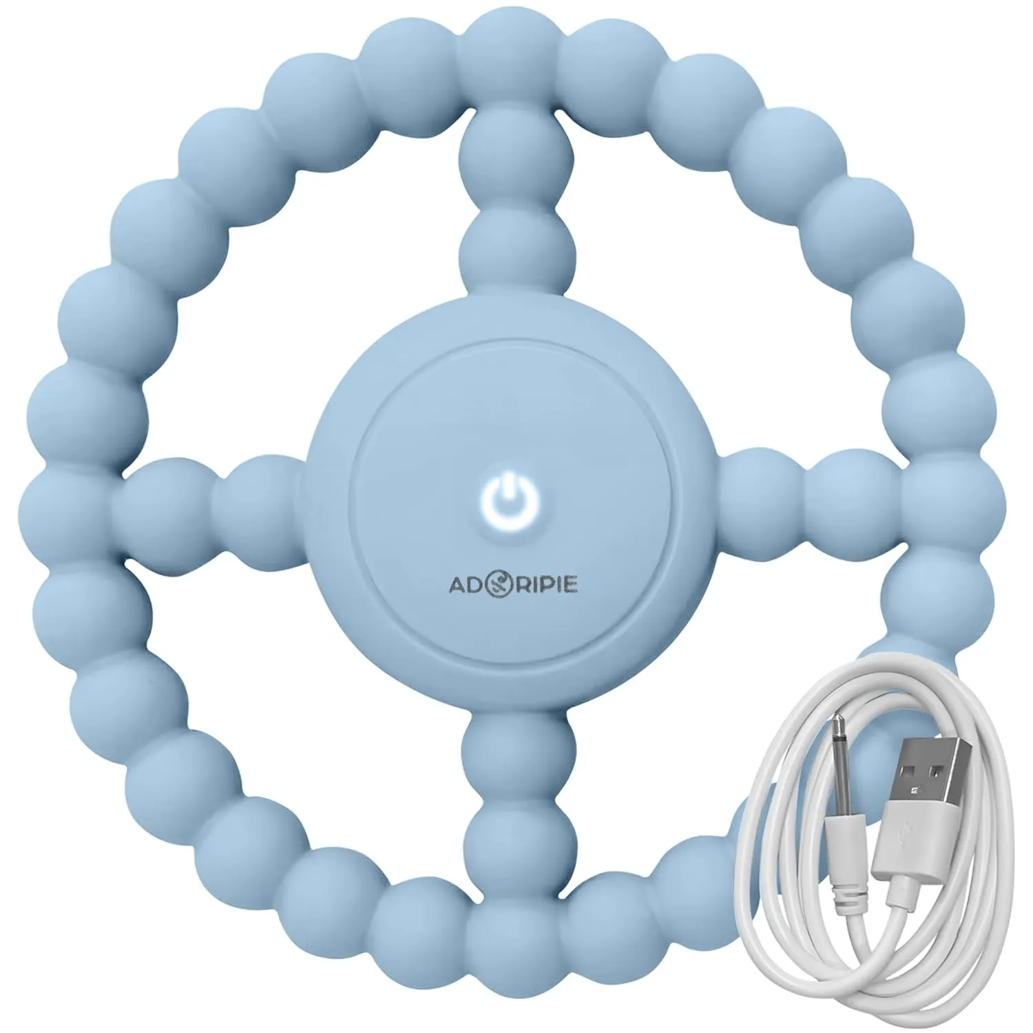 Teething Rings - Baby Teether Toys for Babies 6-18 Months - Vibrating Silicone Baby Chew Toys - Safe Teethers for Soothing Sore Gums - Support Speech- Waterproof Baby Teething Toys for Boys and Girls