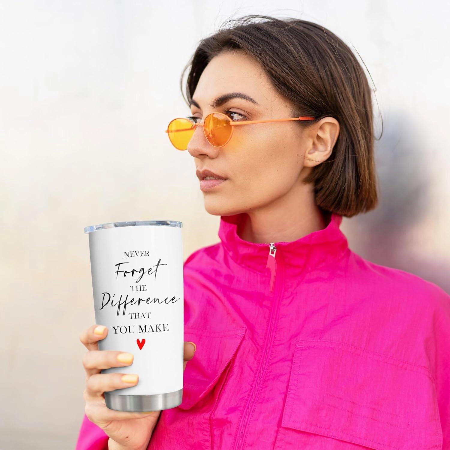 Thank You Gifts for Women/Men, Teacher/Employee Appreciation Gifts, Retirement Gift for Woman, Chaos Coordinator Farewell Gift for Coworkers, Never Forget The Difference You Make Tumbler 20oz