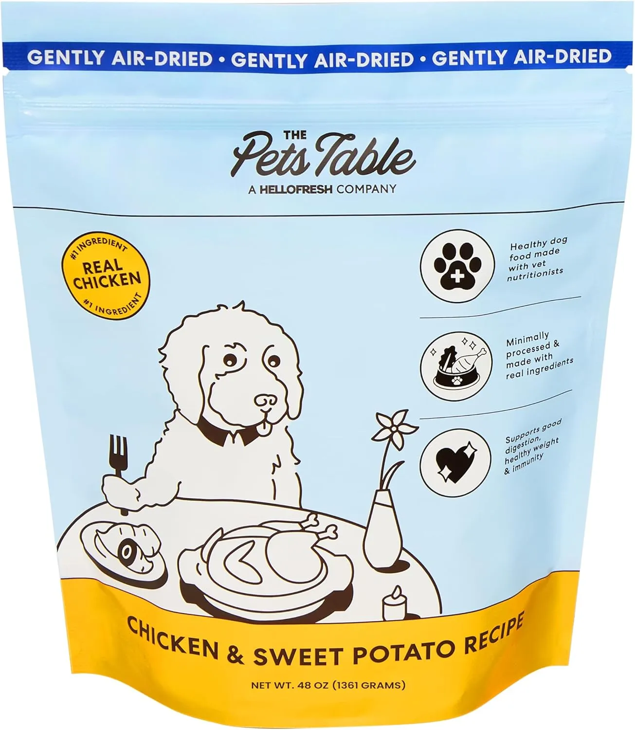 The Pets Table Chicken & Sweet Potato Air Dried Dog Food, 48 Ounce Bag