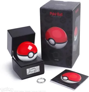 The Wand Company Original Poké Ball Authentic Replica - Realistic, Electronic, Die-Cast Poké Ball with Display Case Light Features – Officially Licensed by Pokémon