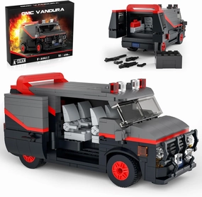 The A Team Van Building Block Kit, 1983 GMC Vandura Building Set, A-Team Black Van Blocks for Fans Birthday Present for Adult, Black Car for Kids Toy Vehicles, Home Decor Collection(438pcs)