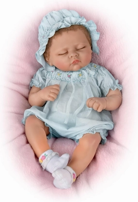 The Ashton-Drake Galleries Gentle Dreams Bella Reborn Baby Doll by Linda Murray, 18 inches, Lifelike Collectible with Smocked Outfit