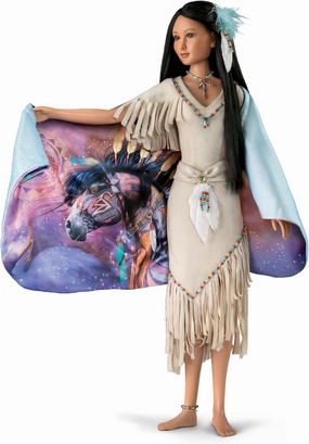 The Ashton-Drake Galleries Legend of The Spirit Pony Portrait Doll, Native American-Inspired Collector's Edition, 21 Inches, Laurie Prindle Artwork