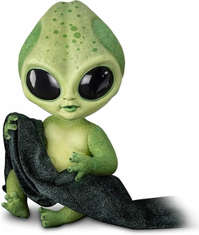 The Ashton-Drake Galleries Lumina Alien Baby Doll, 16 inches, Glow-in-The Dark Vinyl Skin, Poseable with Cosmic Blanket