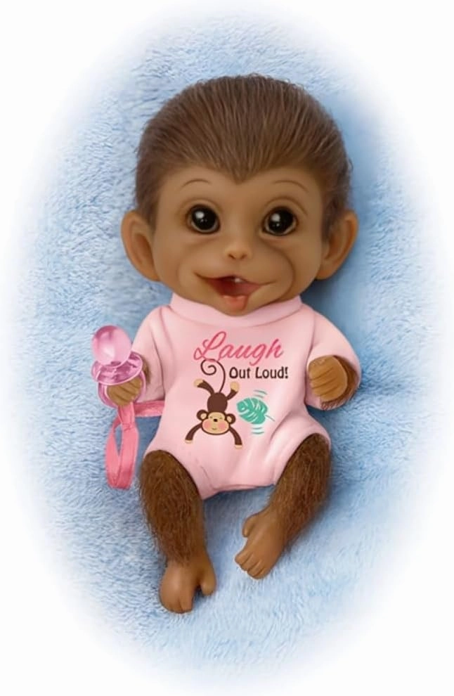 The Ashton-Drake Galleries Miniature Full Body Silicone Monkey Dolls with Pacifiers (Laugh Out Loud Lara)