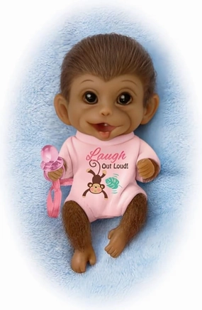The Ashton-Drake Galleries Miniature Full Body Silicone Monkey Dolls with Pacifiers (Laugh Out Loud Lara)