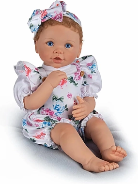 The Ashton-Drake Galleries Secret Garden Reborn Baby Doll, 19 Inches Long, Handcrafted by Linda Murray with RealTouch Vinyl Skin