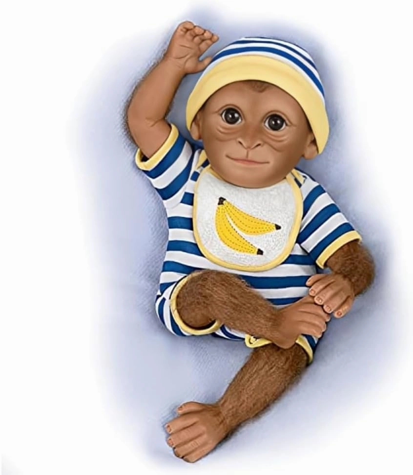 The Ashton-Drake Galleries So Truly Real Kirby Monkey Baby Doll with Hand-Applied Mohair