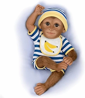 The Ashton-Drake Galleries So Truly Real Kirby Monkey Baby Doll with Hand-Applied Mohair