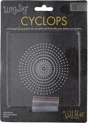 The Beadsmith Wig Jig Cyclops – Wire Elements –5” Acrylic Jig with Radial Design, 385 Holes, 10 Removable Metal Pegs – Tool for Making Wire Components and Jewelry Designs