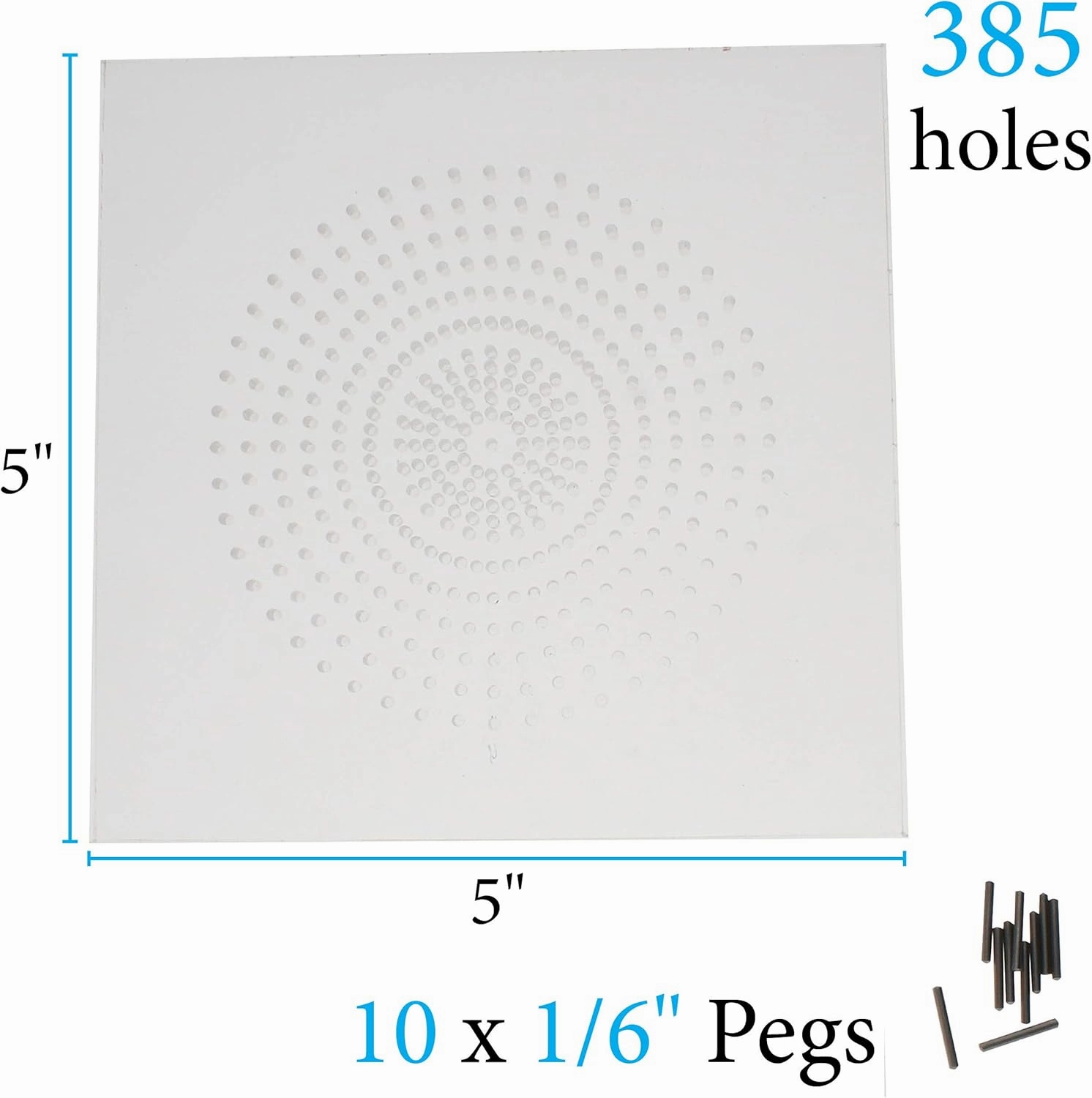 The Beadsmith Wig Jig Cyclops – Wire Elements –5” Acrylic Jig with Radial Design, 385 Holes, 10 Removable Metal Pegs – Tool for Making Wire Components and Jewelry Designs