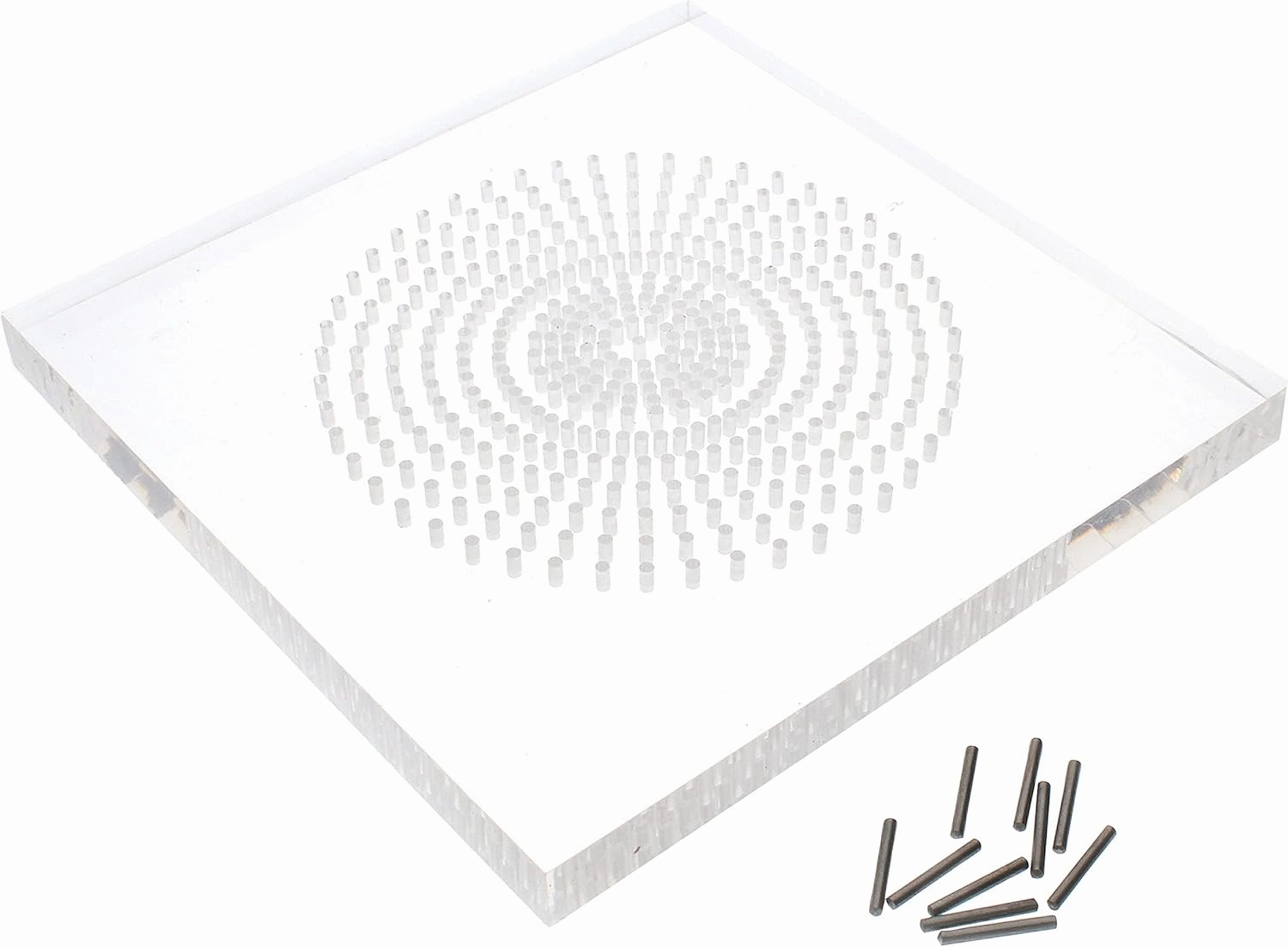 The Beadsmith Wig Jig Cyclops – Wire Elements –5” Acrylic Jig with Radial Design, 385 Holes, 10 Removable Metal Pegs – Tool for Making Wire Components and Jewelry Designs