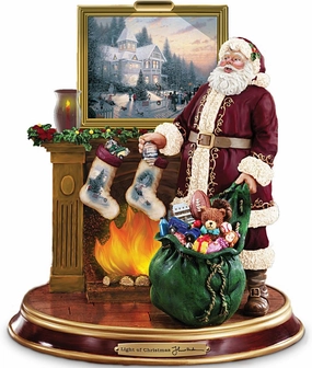 The Bradford Exchange Thomas Kinkade Illuminated Santa Claus Tabletop Figurine: Light Up The Holidays