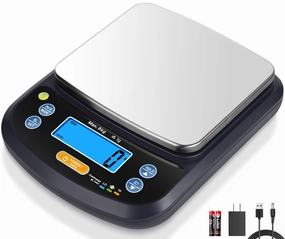 THINKSCALE Digital Food Scale 8000g/1g Precise,% Mode & Removable Stainless Steel Platform, 6 Units, Tare, PCS Counting, IPX6 Waterproof for Baking, Coffee, Keto, Meal Prep, Batteries & AC/DC Adapter