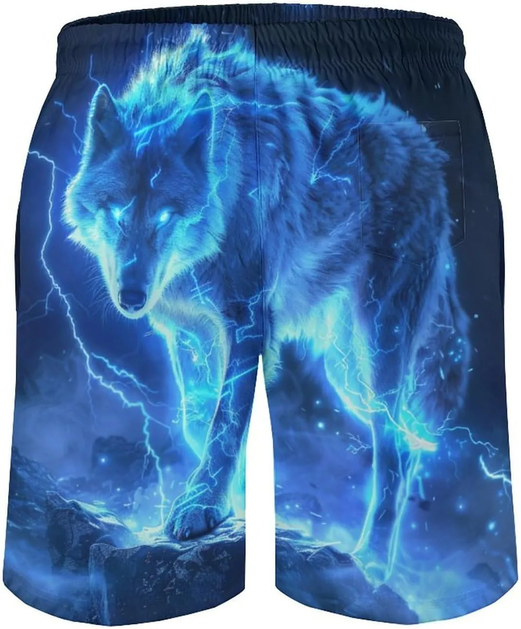 Thunders Wolf Men's Swim Trunks Breathable Bathing Suit Swimming Board Shorts Hawaiian Beach Swimwear