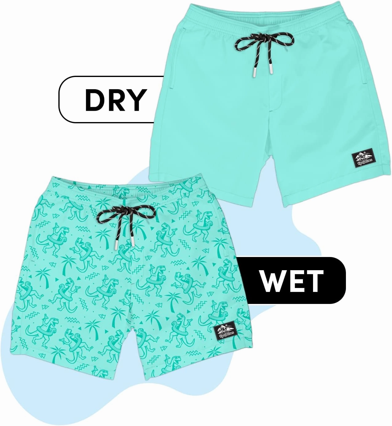 Tipsy Elves Men's Color Changing Swim Trunks - 7 Inch Inseam Bold Colorful Swimming Trunks for Men