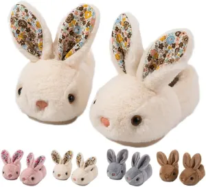 Toddler Kids Slippers Bunny Design Indoor Plush Shoes
