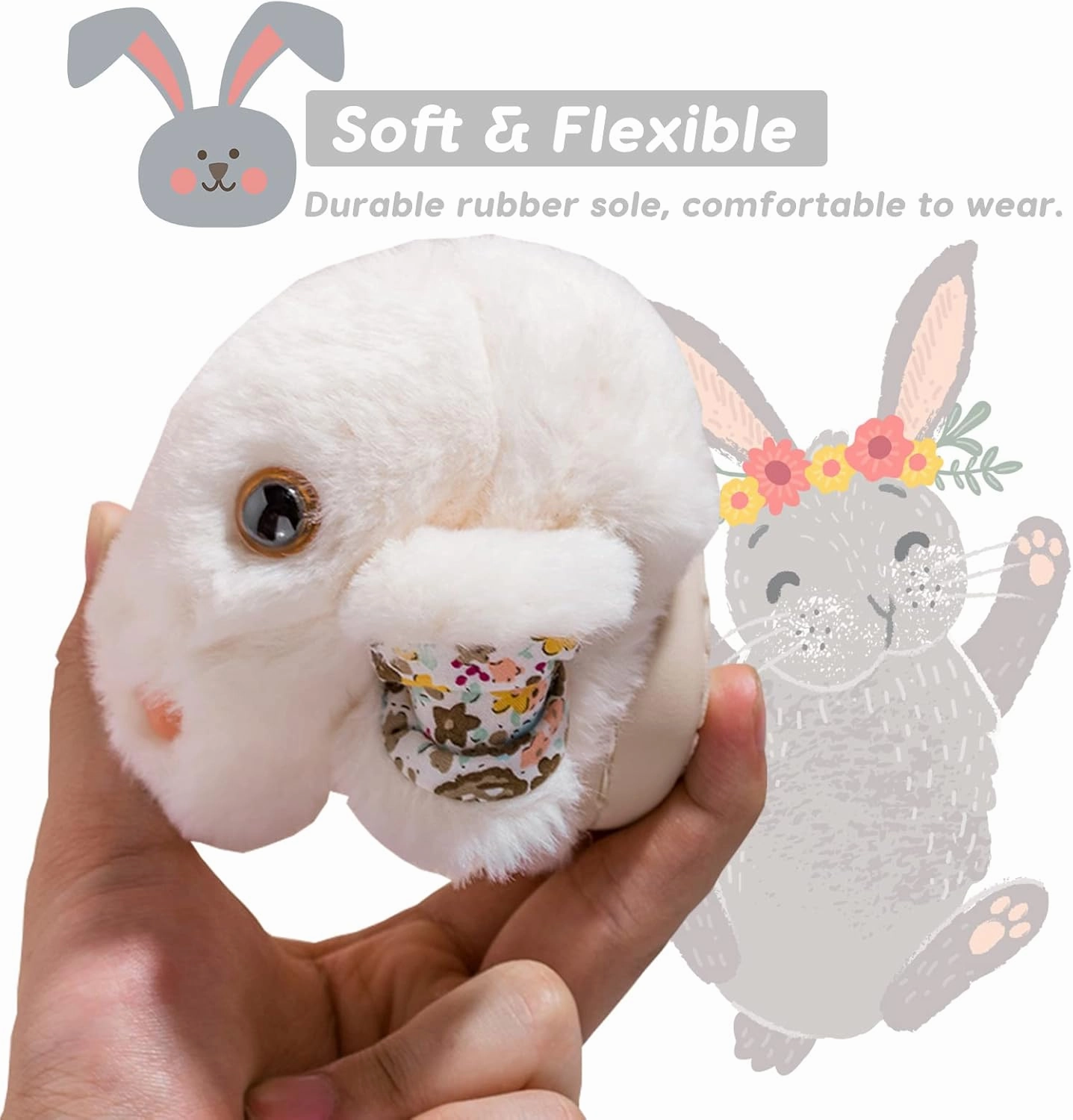 Toddler Bunny Slippers for Girls Boys Warm Plush Cute Rabbit Slippers Cozy House Slippers Indoor Outdoor for Kids Children