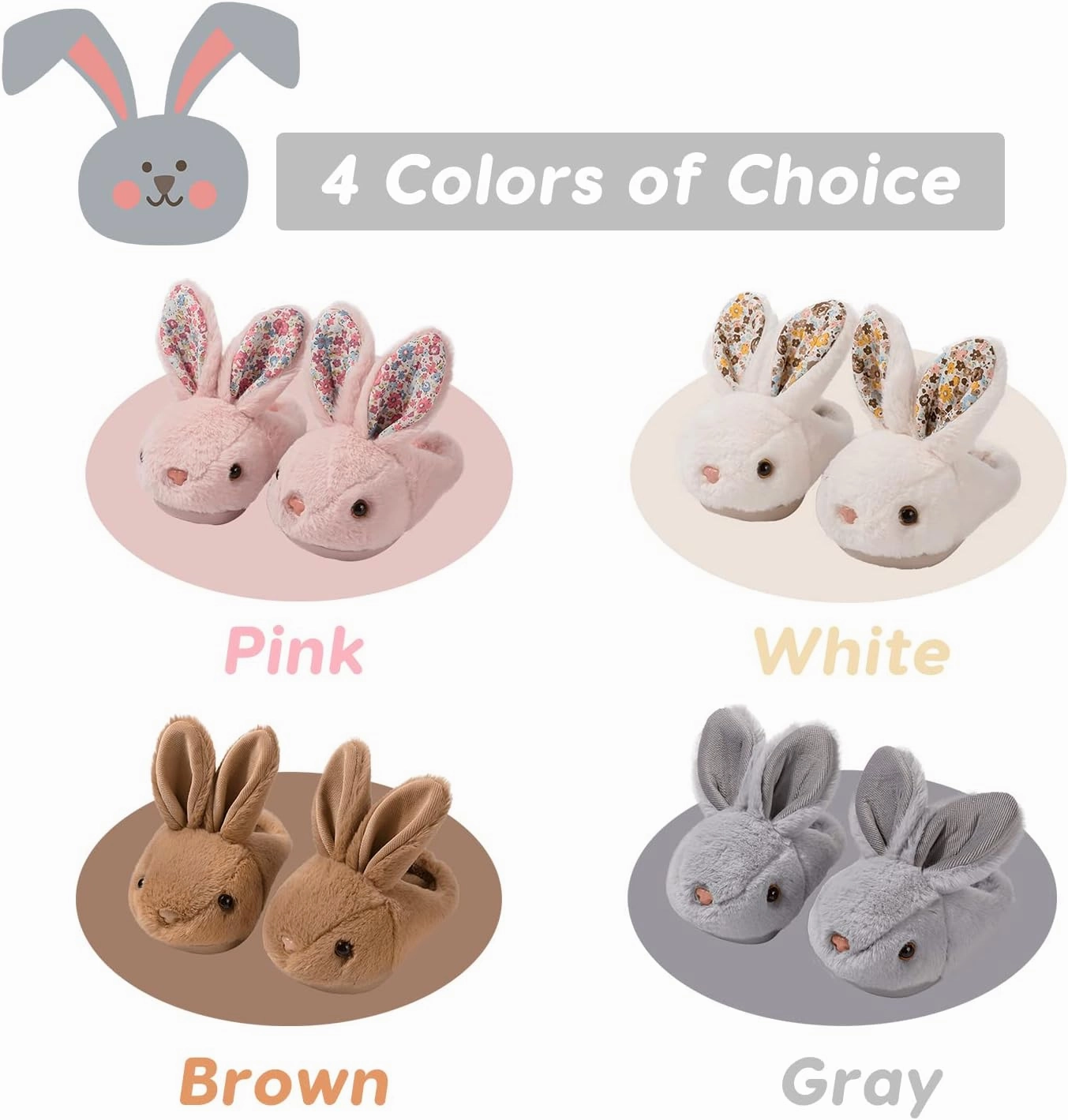 Toddler Bunny Slippers for Girls Boys Warm Plush Cute Rabbit Slippers Cozy House Slippers Indoor Outdoor for Kids Children