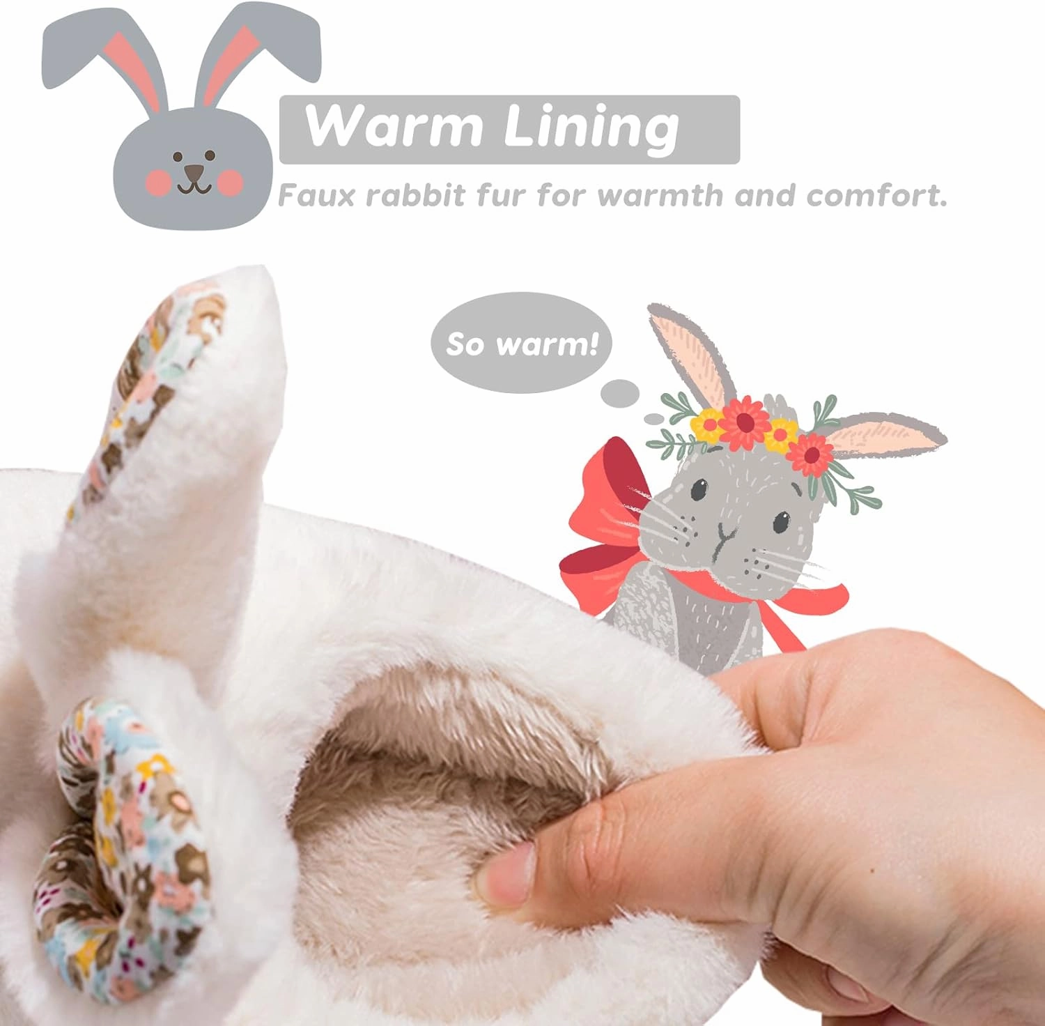 Toddler Bunny Slippers for Girls Boys Warm Plush Cute Rabbit Slippers Cozy House Slippers Indoor Outdoor for Kids Children
