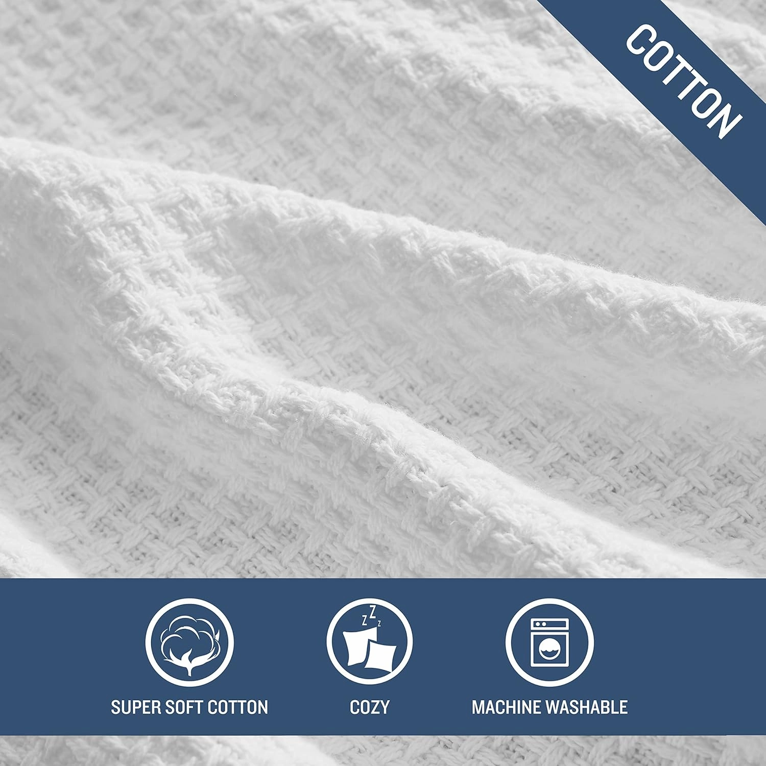 Tommy Bahama - Queen Blanket, Soft Cotton Bedding, Coastal Inspired Bedding Essentials (Bahama Coast White, Queen)