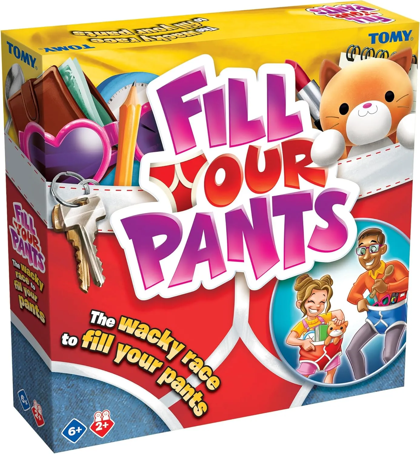 TOMY Fill Your Pants Game - Simple and Fast Paced Family Games for Kids and Adults - Kid Gifts and Activities for Family Night - Ages 6 Years and Up