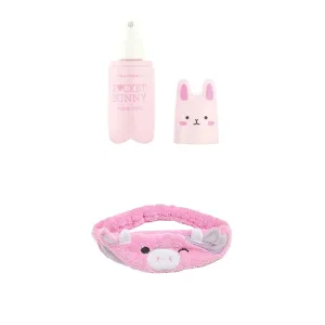 TONYMOLY Pretty in Pink Skin Care- TONYMOLY Pocket Bunny Facial Mist, Moist   Squishmallow Patty Plush Headband, Soft & Cozy Hair Accessory for Washing Face, Makeup Application, and Relaxation