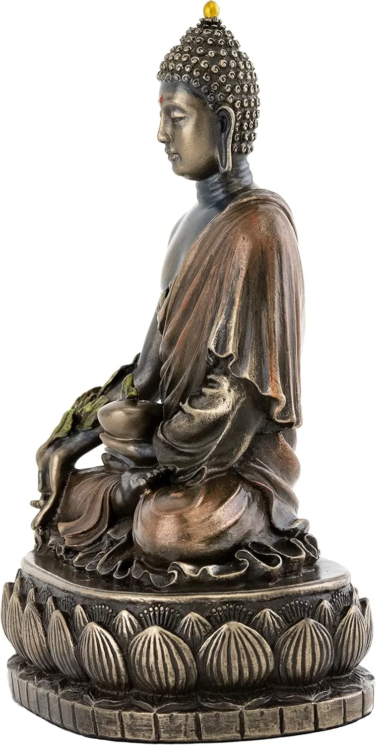 Top Collection Medicine Buddha Statue - Buddha of Healing Sculpture in Premium Cold Cast Bronze- 5.5-Inch Collectible Figurine