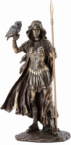 Top Collection Athena Greek Roman Mythology Statue - Goddess of Wisdom, War & The Arts Sculpture in Premium Cold Cast Bronze - 10-Inch Collectible Museum Grade Figurine
