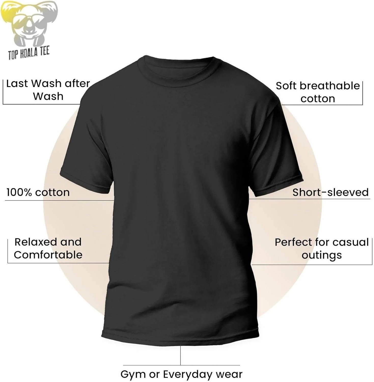 TOP KOALA TEE A Different World T-Shirt -80's TV Sitcom – Premium Cotton Unisex Crew Neck Tee, Soft & Durable Black & White
