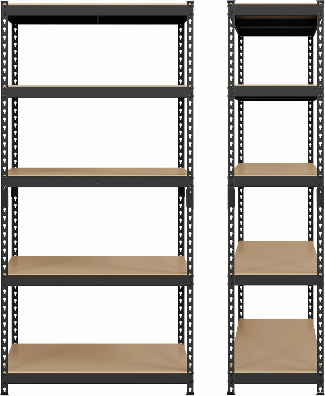 Topeakmart 5-Tier Utility Shelves, Metal Storage Shelves Garage Shelving Unit Adjustable Garage Storage Shelves Storage Racks Heavy Duty Shed Shelving- Black, 35.5 x 17.5 x 72 Inch