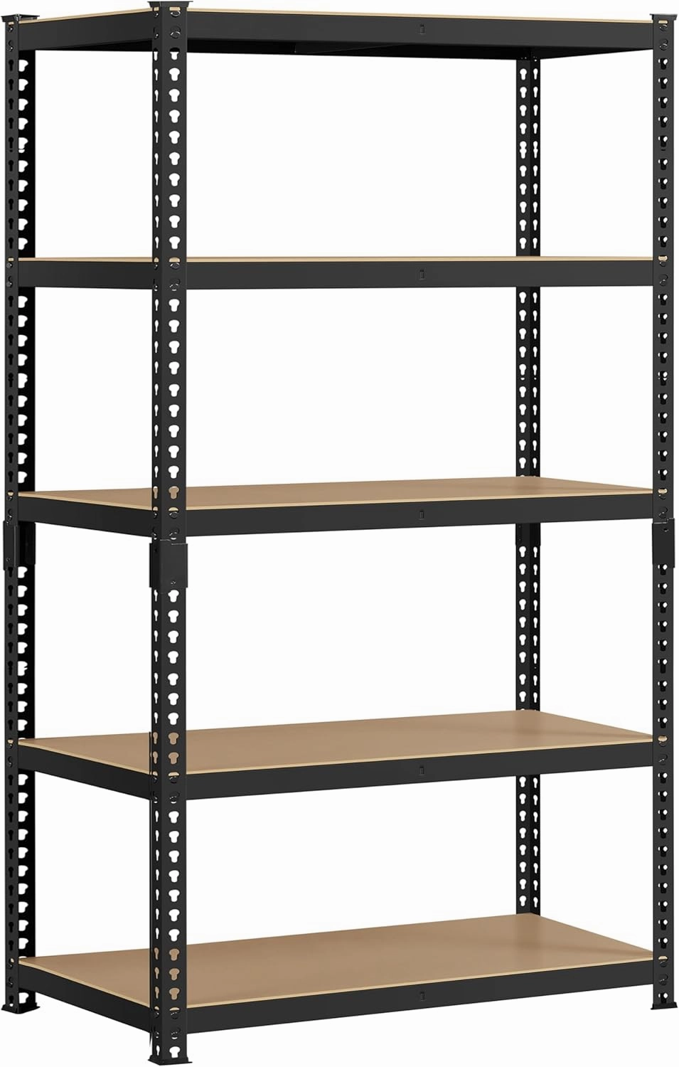 Topeakmart 5-Tier Utility Shelves, Metal Storage Shelves Garage Shelving Unit Adjustable Garage Storage Shelves Storage Racks Heavy Duty Shed Shelving- Black, 35.5 x 17.5 x 72 Inch