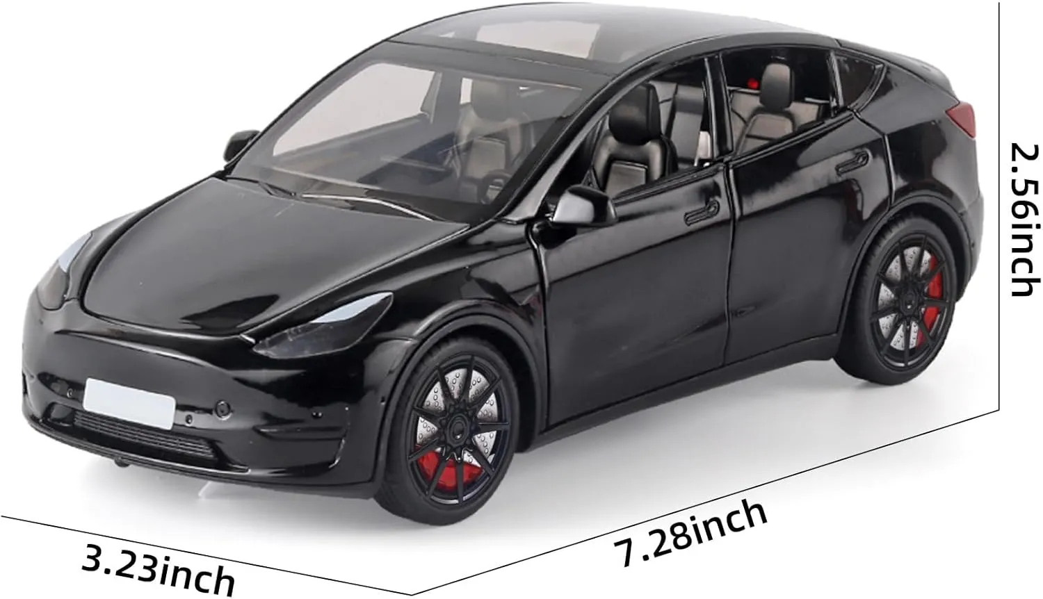 Toy Cars Y 1/24 Zinc Alloy Diecast Metal Model Car, Pull Back Toy Model with Light and Music, Suitable for Children Aged 3 and Above as Gifts(Black)