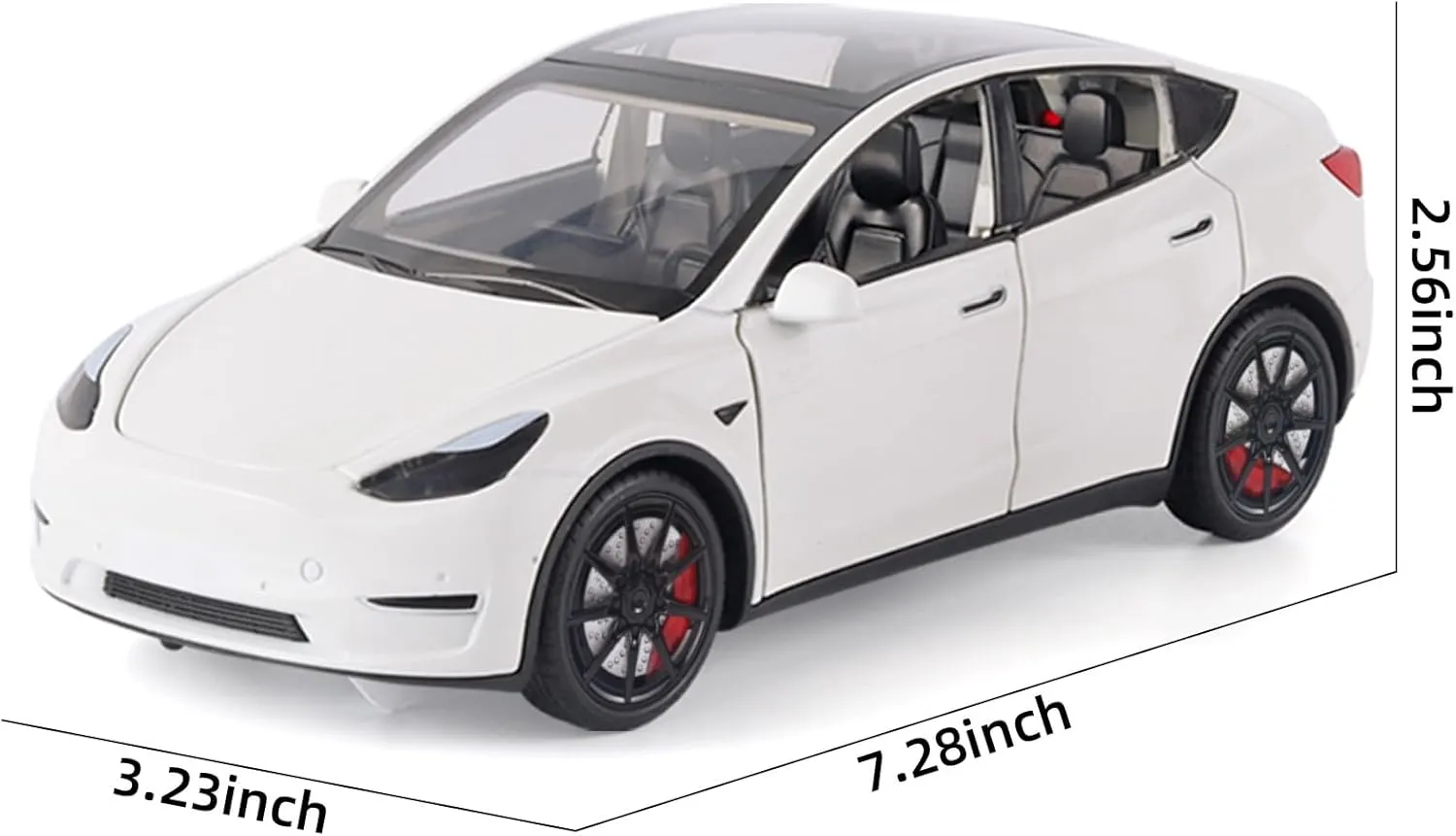 Toy Cars Y 1/24 Zinc Alloy Diecast Metal Model Car, Pull Back Toy Model with Light and Music, Suitable for Children Aged 3 and Above as Gifts(White)