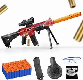 Toy Gun with Soft Bullets Shell Ejecting, Manual Foam Blasters Guns with 60 Bullets, Toy Gun Birthday Gift, RED