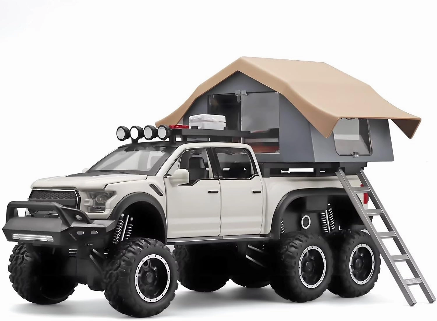 Toy Trucks for Boys Age 4-7,Trucks for Kids F150 Diecast Truck,Model F150 Pickup Truck with Sightseeing Cabin,Pull Back Cars with Light and Sound,Trucks for Kids Ages 4-8（White）